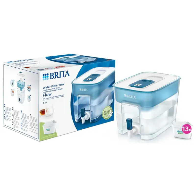Hoge Kwaliteit BRITA Waterfilterstation Flow 8.2L + 13 MAXTRA PRO Waterfilters (filtert PFAS)