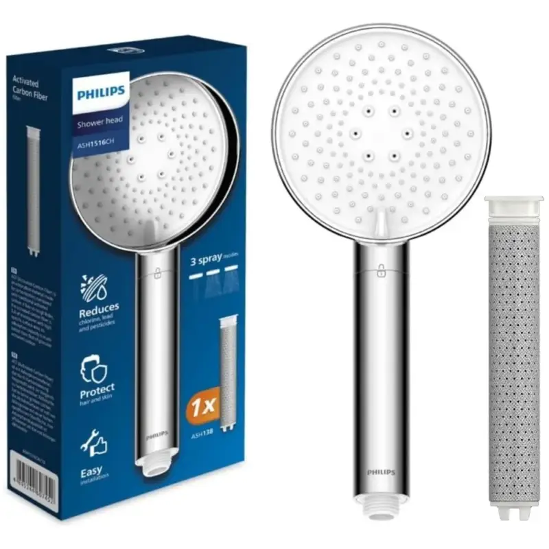 Philips Douchekop met Filter ASH1516CH (vermindert chloor, lood en pesticiden) Exclusieve Aanbieding