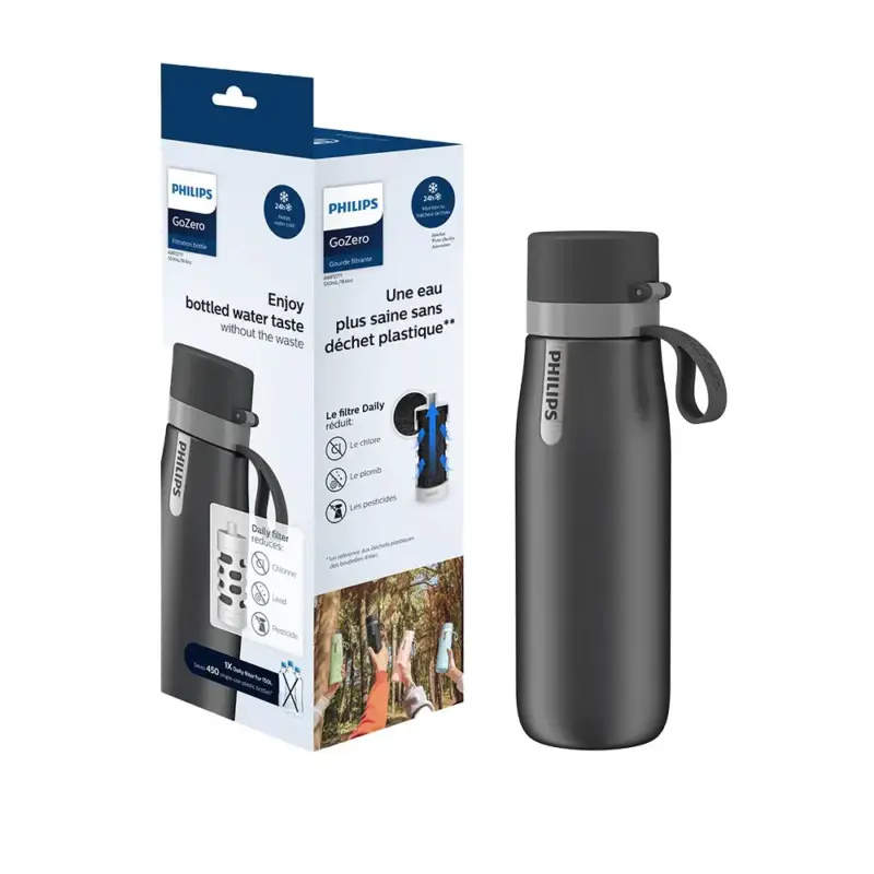 Philips GoZero Daily Insulated Drinkfles (550 ml) Grijs AWP2771GRR Gratis Retour