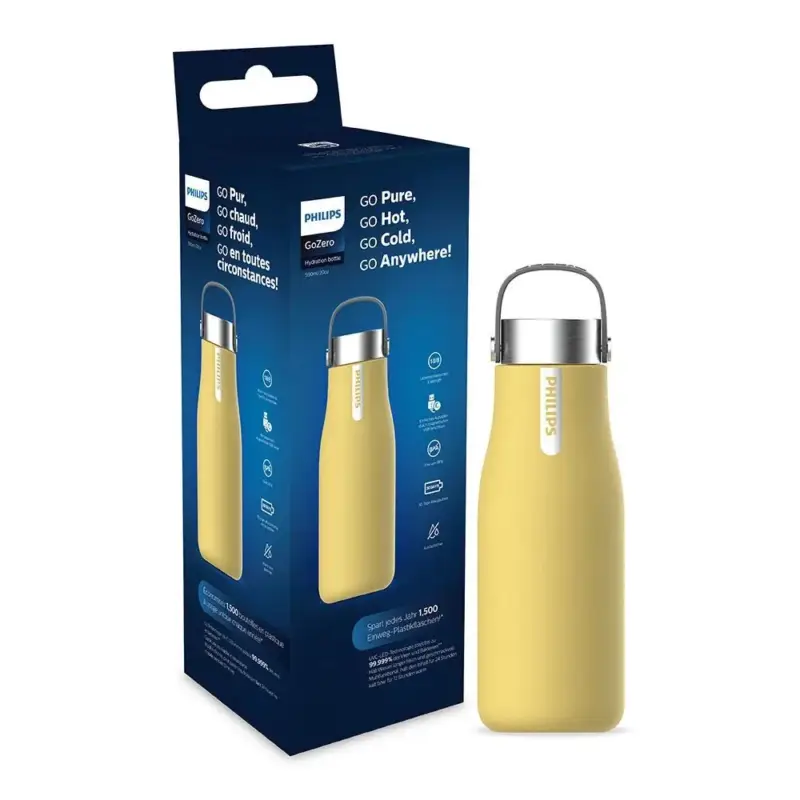 Lage Prijs Philips GoZero UV-C LED Drinkfles (590ml) Geel AWP2788YL
