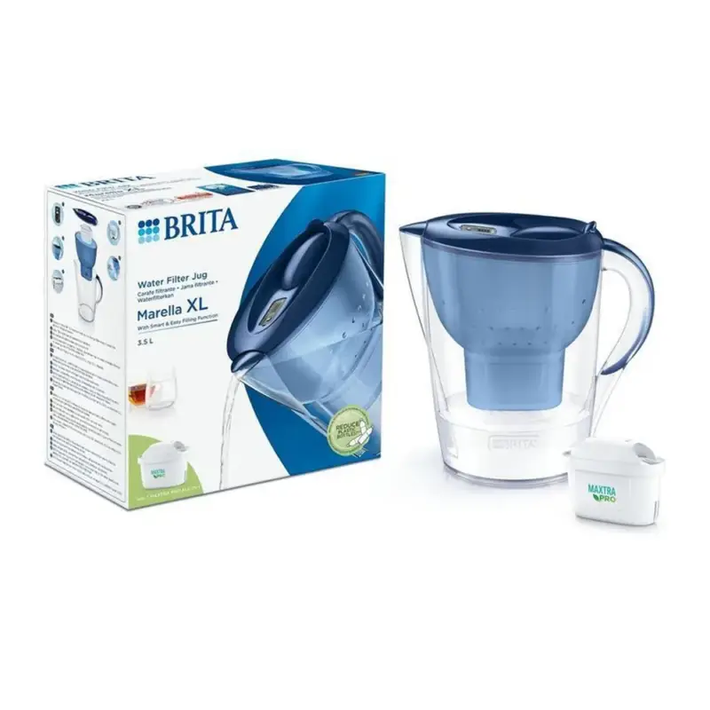 BRITA Marella XL Waterfilterkan 3.5L Blauw + MAXTRA PRO Waterfilter 1051122 Alleen Vandaag