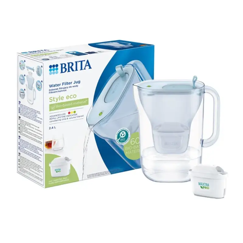 Weekendaanbieding BRITA Style Eco Waterfilterkan 2.4L Poederblauw + MAXTRA PRO Waterfilter 1055740