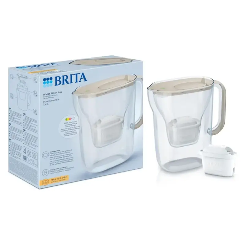 BRITA Style Essential Waterfilterkan 2.4L Zand + BRITA MAXTRA PRO Waterfilter 1057794 Flitsaanbieding