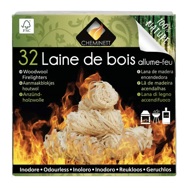 Speciale Aanbieding Houtwol-aanmaakmiddel x32 Cheminett – 100% natuurlijk