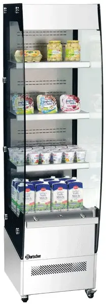 Aanbieding Bartscher Wandvitrine met wielen - 220 Liter - RVS - LED verlichting