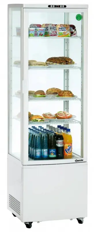 Actieprijs Bartscher Witte Koelvitrine met wielen - 237 Liter
