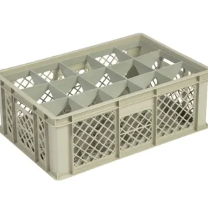HorecaTraders Beige kunststof krat met 15 vakken | 60x40x22 | 4 Formaten Lage Prijs