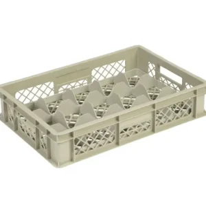 HorecaTraders Beige kunststof krat | 60cm x 40cm x 13cm | 4 Formaten Nu Kopen
