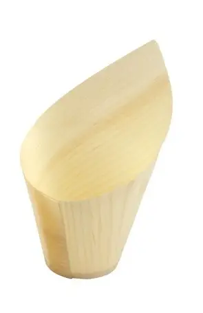 HorecaTraders Beker hout "schuin" 22cl. (FSC®) ø70 x h137/70mm (doos 30) Gecertificeerd