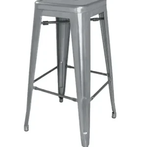 Bolero Bistro Stalen Barkruk | Grijs | 76(h)x43x43cm Laatste Kans