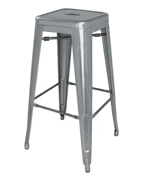Bolero Bistro Stalen Barkruk | Grijs | 76(h)x43x43cm Laatste Kans