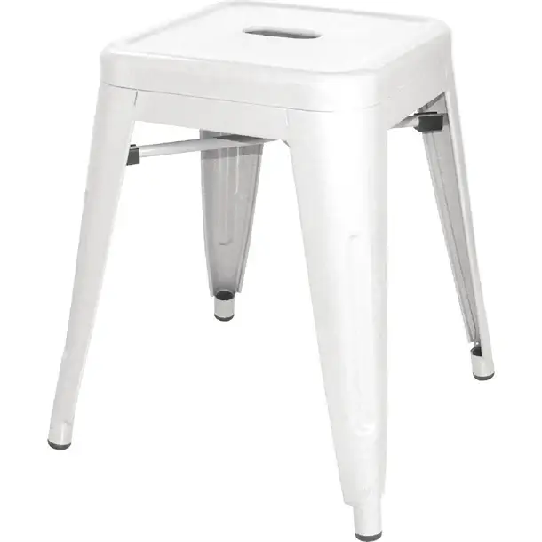 Bolero bistro stalen lage kruk wit | (4 stuks) Must-Have