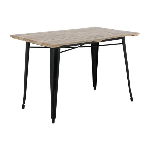 Koopje Bolero | Eettafel Mangohouten Blad | Zwarte Poot | 1200mm