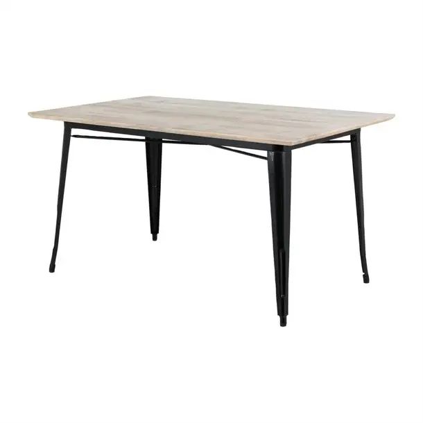 Bolero | Eettafel Mangohouten Blad | Zwarte Poot | 1450mm Aanbieding