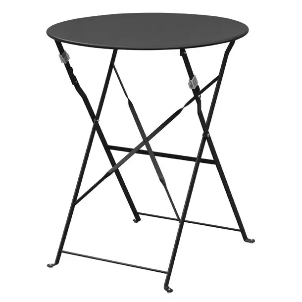Hoge Kwaliteit Bolero ronde stalen opklapbare tafel |Zwart |71 x 59,5(Ø)cm |