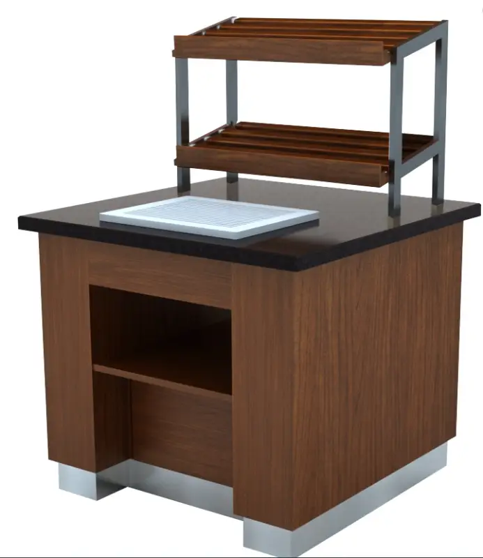 Exclusieve Aanbieding Combisteel Brood buffet van wengéhout |B100 D100 H90 CM