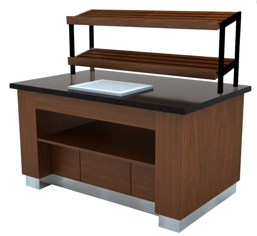 Combisteel Brood buffet van wengéhout |160x100x(h)90 cm Populair