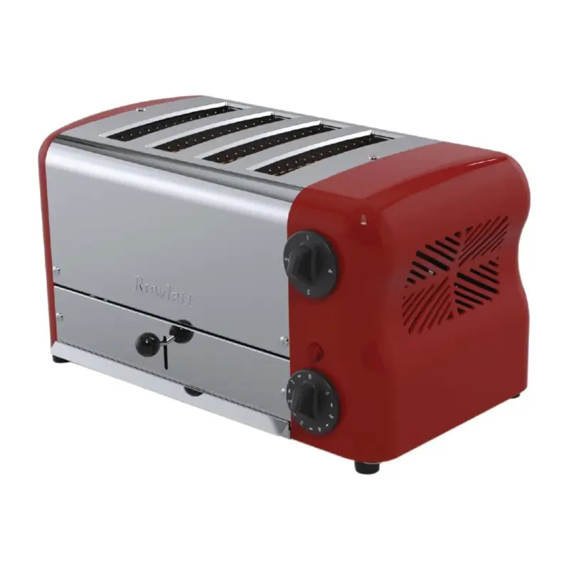 Flitsaanbieding Rowlett RVS Broodrooster | 4 Sleuven | Rood