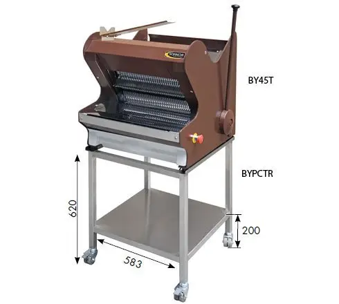 HorecaTraders Broodsnijmachine Bruin - Brood Via Bovenzijde | 490W Fabrieksprijs
