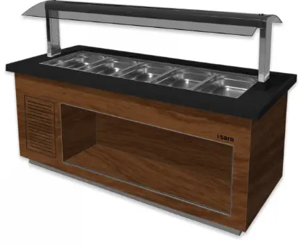 HorecaTraders Buffetbar| 230 V | Bruin Zwart | Warmhouden Koop Online