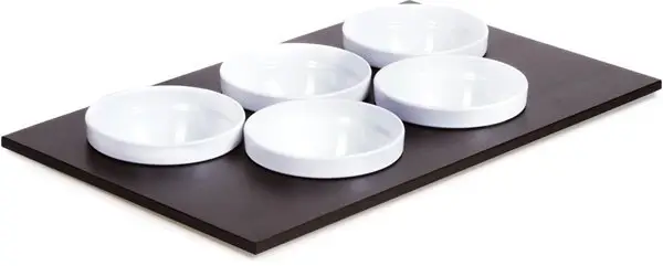 APS Buffetplaat met 5 Witte Kommen | 53x33cm Laatste Versie
