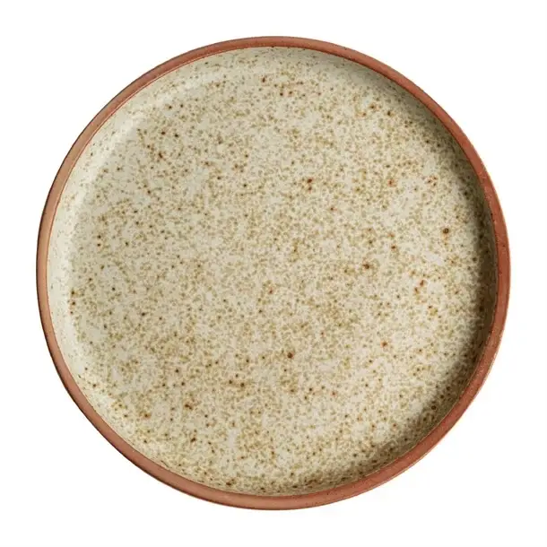 Olympia Canvas ronde borden met smalle rand | cremé | 18 cm | 6 stuks Favoriet