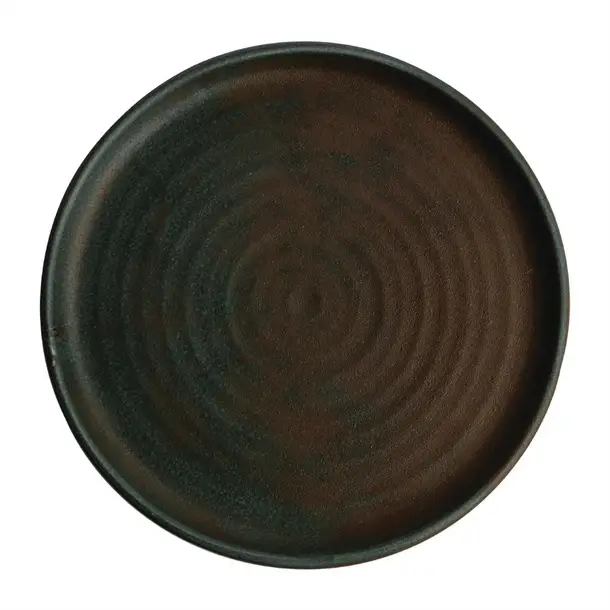 Korting Olympia Canvas ronde borden met smalle rand | groen | 26,5 cm | 6 stuks