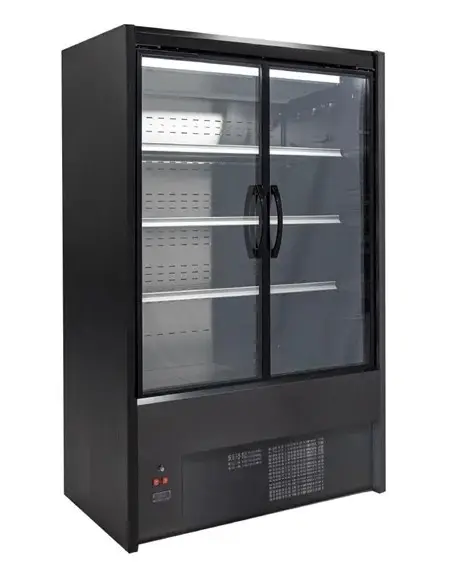 Weekendaanbieding HorecaTraders Cervinho Multideck Koelvitrine – 120cm, Zwart, Deuren