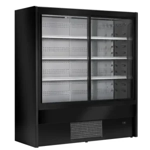 HorecaTraders Cervinho Multideck 100cm – Zwart, Schuifdeuren, LED Speciale Aanbieding