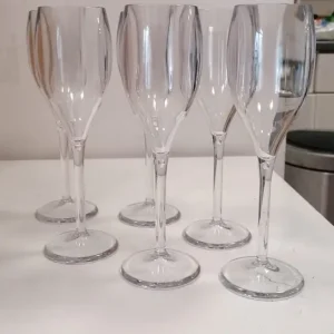 HorecaTraders Champagne glazen | 6 stuks | H 21.5 cm | Outlet Beperkte Voorraad