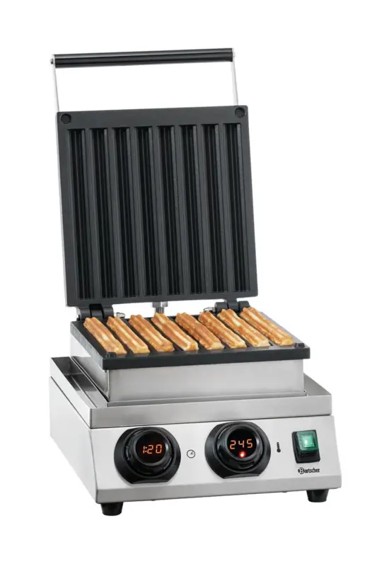 Direct Verzonden Bartscher Churros Waffle Maker | RVS | 8 churro-wafels