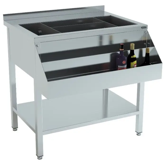 HorecaTraders Cocktail Bar Station 900 | RVS | 54,5kg | 90x74x90cm Veilige Betaling