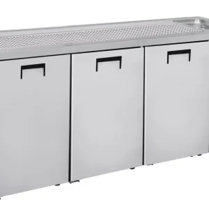 Lage Prijs Combisteel 3 deurs RVS bierfust koeler met spoelbak rechts
