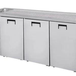 Koop Vandaag Combisteel Combisteel 3 deurs RVS bierfust koeler met spoelbak links