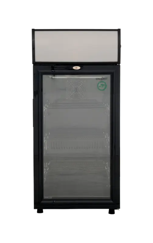 Exquisit Glasdeurkoeler met Display en Slot - 80 Liter - Zwart - 98cm Hoog Voordeelprijs