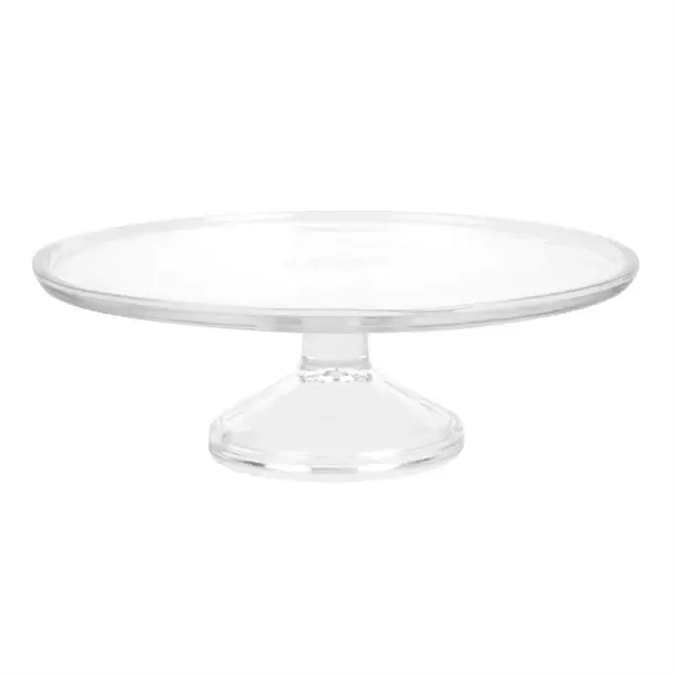 Seizoensaanbieding HorecaTraders Glazen Taartplateau met Opstaande Rand Ø30,5 cm voor Bakkerij en Horeca
