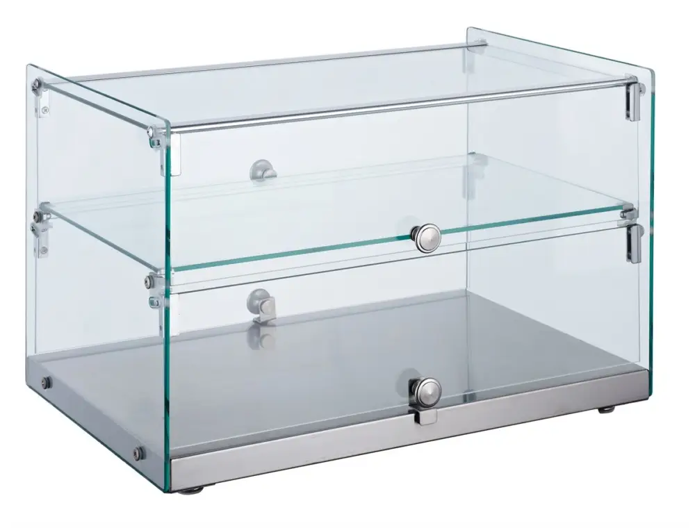 Tijdelijk Beschikbaar Combisteel Glazen Vitrine | Rechte Hoeken|50 Liter| 554x361x370 MM