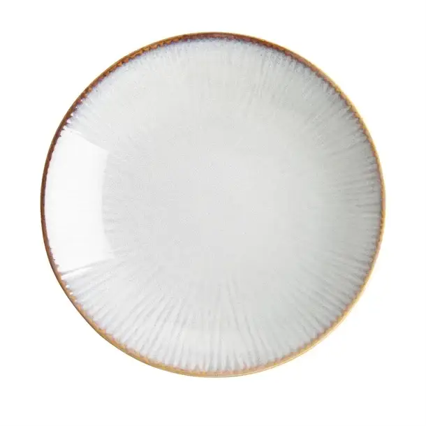 Lage Kosten Olympia Grey Coupe Low Bowls met reliëf, 260 mm pak van 4 4,4hx 26Øcm