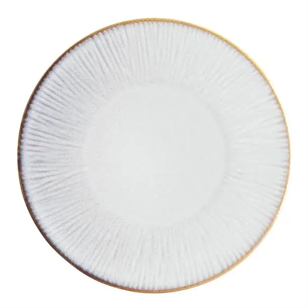 Gereduceerde Prijs OlympiaGrijze coupe borden met reliëf, 280 mm pak van 4 3h x 28Øcm