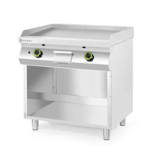 HorecaTraders Grillplaat | Glad | Gas | Op Onderkast | 3 zijdes gesloten | 80x70x(h)90cm Gereduceerde Prijs