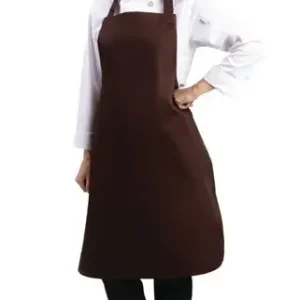 HorecaTraders Halterschort polyester-katoen chocoladebruin Exclusieve Aanbieding
