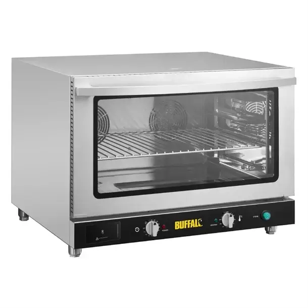 Koop Vandaag HorecaTraders Heteluchtoven met stoom | RVS & glas | 110L | 55,8(h) x 68,6(d)cm | Elektrisch 400V