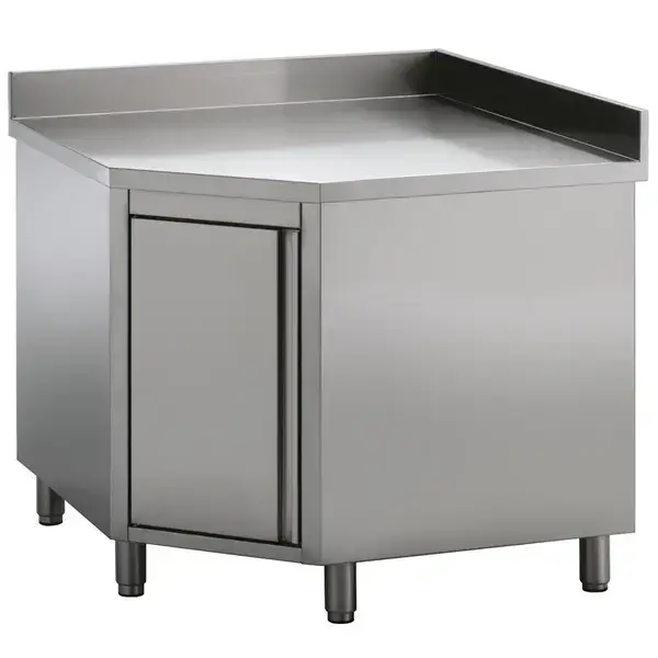 HorecaTraders HoekwerkbankRVSDraaideurAchteropstand1000x700x850(h)mm Snelle Levering