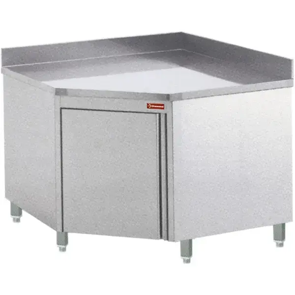 Gecertificeerd HorecaTraders HoekwerkbankRVSDraaideurAchteropstand1000x1000x880/1000(h)mm