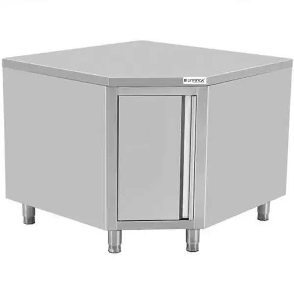 HorecaTraders HoekwerkkastRVSDeurVoor 700mm Tafel1000x1000x850/900(h)mm Koop Online