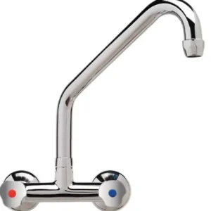 Uitverkoop HorecaTraders Hoge wandmengkraan muurmodel duobloc | High Performance | 200mm