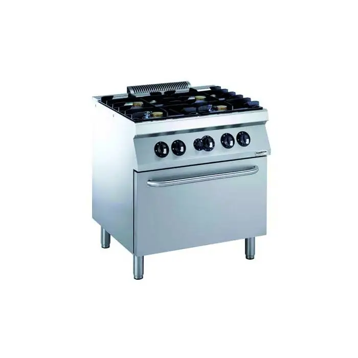 HorecaTraders Horeca Gasfornuis & Gasoven 4 branders | 4 x 5.5 KW Gecertificeerd