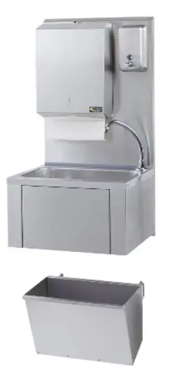HorecaTraders Horeca hand wasbak + papier en zeep dispenser | RVS Hete Deal