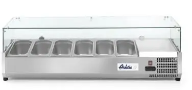Exclusieve Aanbieding Arktic Horeca Opzetkoelvitrine 7x GN 1/3 met hard glazen kap