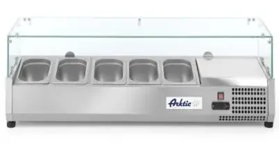 Direct Beschikbaar Arktic Horeca Opzetkoelvitrine display glas 5x GN 1/4 230V 180W